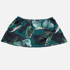 Vintage Women’s Plus Swimsuit Tropical Palm Bathing Suit Skirted Bottom XL 16